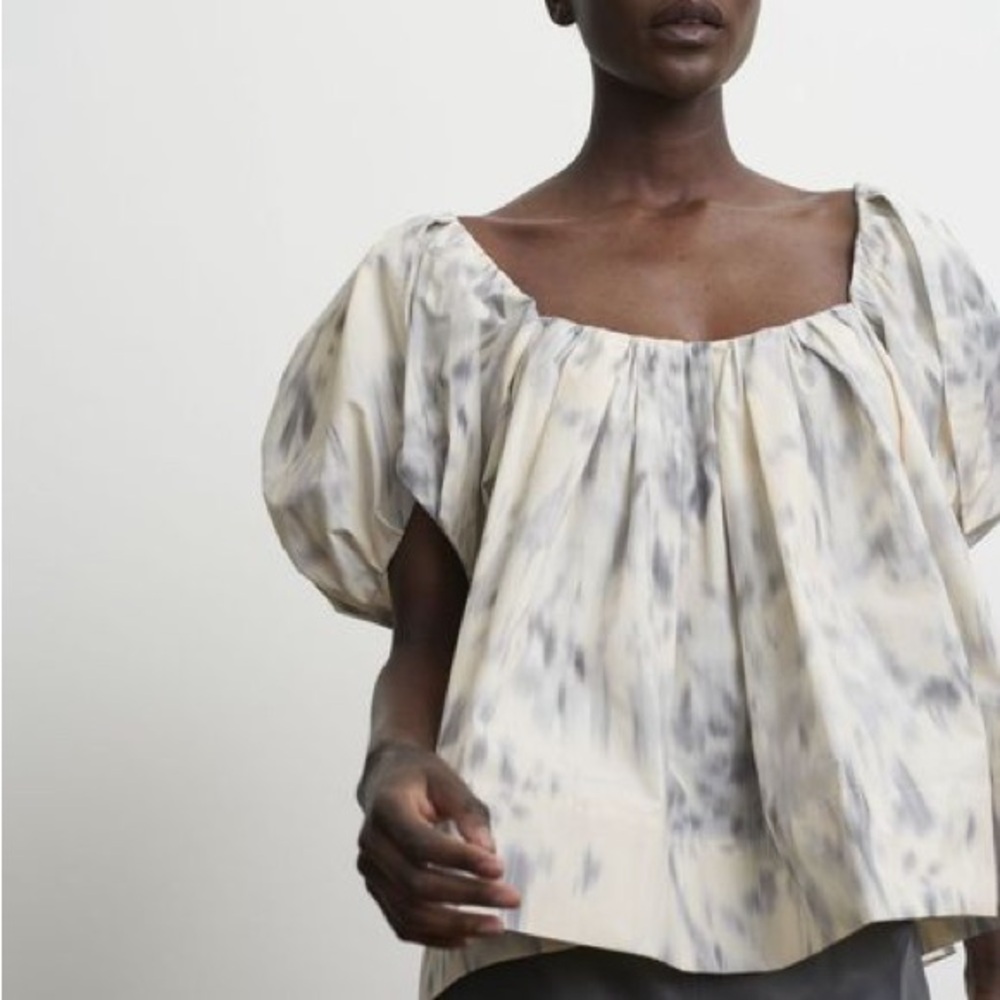 Veronica Beard Muted Puff Sleeve Blouse